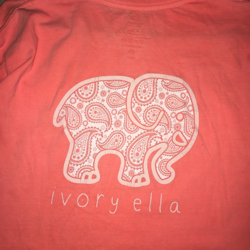 Medium Neon Coral Paisley Ivory Ella Longsleeve